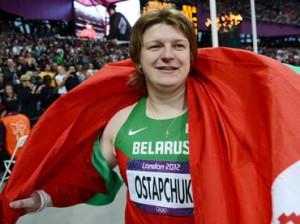 Nadzeya Ostapchuk stripped off her Olympic Gold