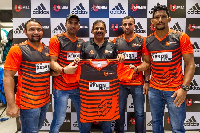 adidas continues partnership with UMumba for season 4 (L - R) Sunil Kumar, Anup Kumar, Coach Bhaskaran Edacherry, Rakesh Kumar, Rishank Devadiga