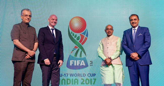 World Cup Emblem was launched by FIFA President Gianni Infantino in the presence of the Sports Minister Vijay Goel, the AFC President Sheikh Salman and the Local Organising Committee Chairman Praful Patel