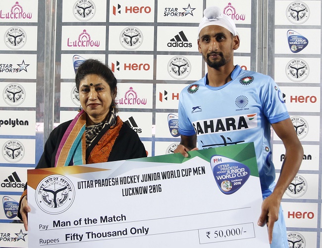 Mandeep Singh won the Man of the Match award