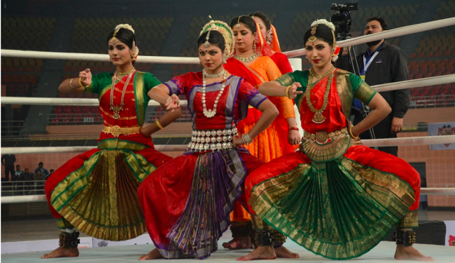 Peformances by folk dancers at the inauguration of BFI's 1st Youth Championship