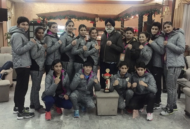 Indian women boxing family with their coach Gurbax Singh Sandhu