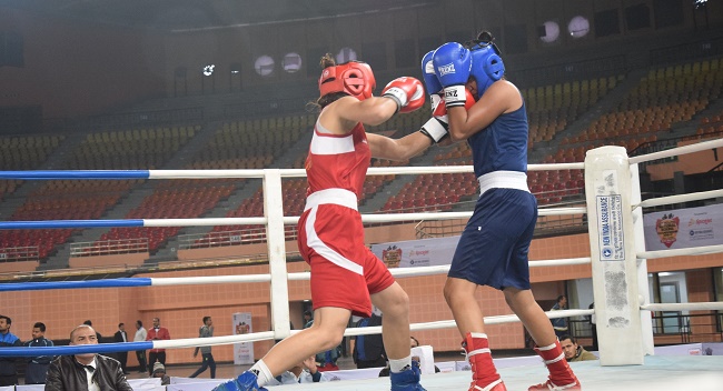 Former World junior Champion Mandeep Kaur of Punjab defeated Madhya Pradesh's Gazal Mariya Mathew in the third round of featherweight division to reach the quarterfinals of Youth Women’s National Championship