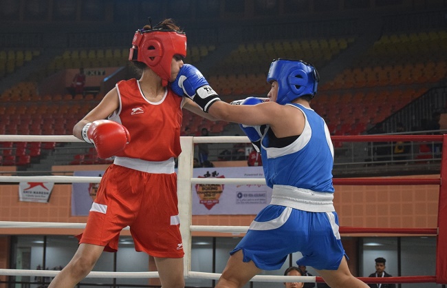 Women Boxers in action at Youth National Boxing Championship