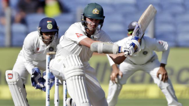 Australia's Mitchell Starc made 57 not out on day one against India and saves the day