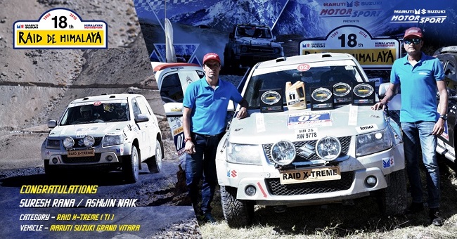 Winners of Maruti Suzuki Raid-de-Himalaya - Suresh Rana and Ashwin Naik
