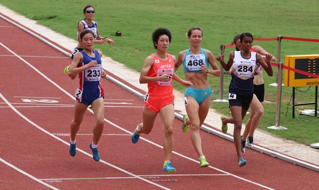 India's Chitra P U finished second in the Heat 2 of the Women's 1500m run
