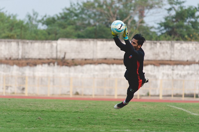 FC Goa captain Laxmikant Kattimani during training