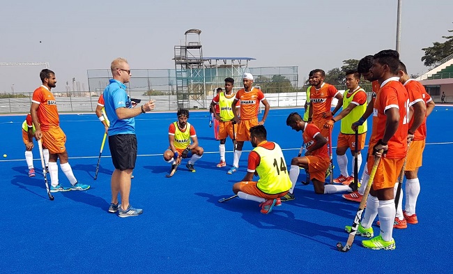 Indian Men’s Hockey Team had their first training session on Thursday at the iconic Kalinga Stadium