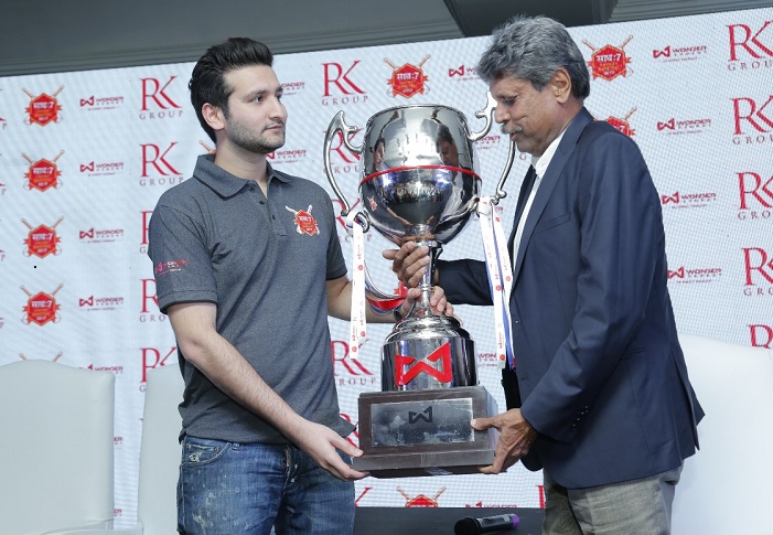 The unveiling of the Wonder Cement Saath7 Cricket Mahotsav trophy