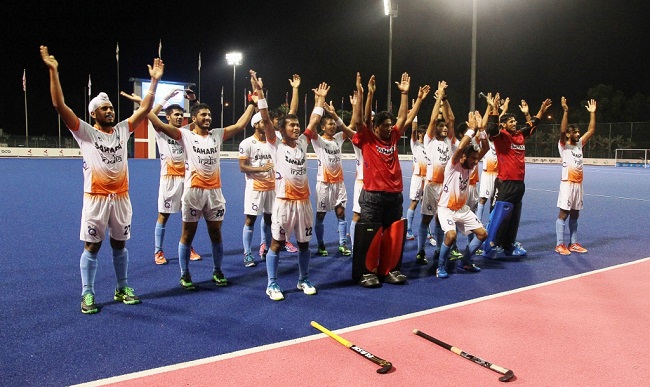 Indian Junior Men's Hockey Team in action during the Sultan of Johor Cup, Malaysia