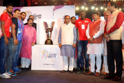 Hon’ble Shri Vijay Rupani, Chief Minister of Gujarat unveils the trophy for 2016 Kabaddi World Cup