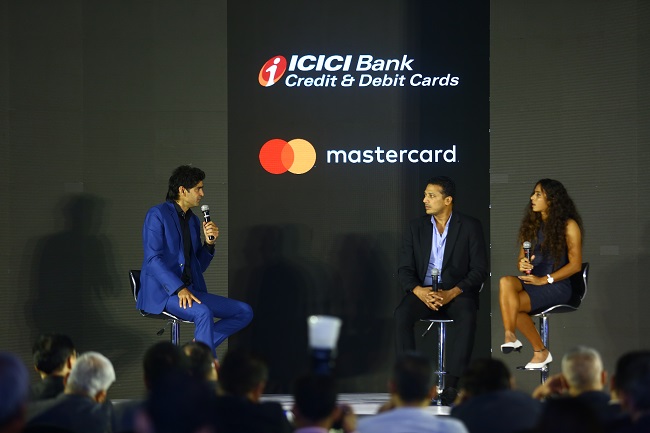 Indian tennis stars Mahesh Bhupathi and Ankita Raina during AceYourSpends campaign by ICICI Bank